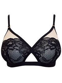 Bx BLACK Toyah Non-Padded Triangle Bra - Size 28 to 36 (A-B-C-D-DD)