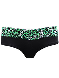 VS BLACK Contrast Animal Waist Lace Trim Hiphugger Knickers - Size 6 to 16 (XS to L)