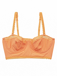 VS ORANGE Contrast Lace Cotton Adjustable Straps Longline Bra - Size 34 to 38 (B-C-D)