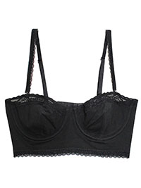 VS BLACK Lace Contour Cotton Adjustable Straps Longline Bra - Size 34 to 36 (B-C-D)