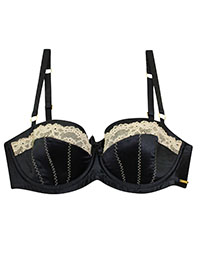 Bx BLACK Alexus Silk Blend Balconette Bra - Size 30 (C-D-DD-F-FF)