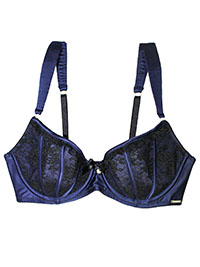 Bx BLUE Nancie Balconette Bra - Size 30 to 34 (C-D-DD-E-G)