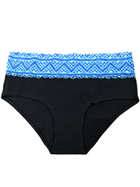 BLACK Chevron Lace Trim Brazilian Knickers - Size S to L