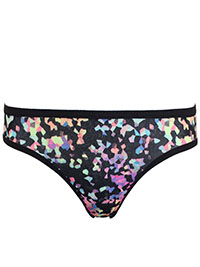 BLACK Geo Print Bikini Knickers - Size 12/14 (L)