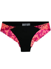 BLACK Contrast Lace Trim Bikini Knickers - Size 8 (S) BLACK Contrast Lace Trim Bikini Knickers - Size 8 (S)
