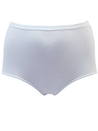 WHITE Pure Cotton High Waist Full Briefs - Plus Size 12 to 42/44 (US 7 to 16)