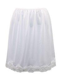 WHITE Lace Trim Half Slip - Size 8 to 24