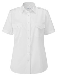 Disley WHITE Pilot Style Short Sleeve Blouse - Size 12
