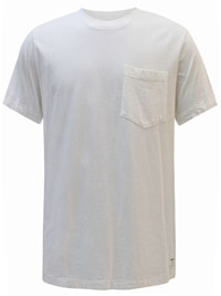 RTS Mens WHITE Pure Cotton Pocket T-Shirt - Size M to L