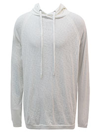 MoP Mens IVORY Pure Cotton Popover Hoodie - Size S to XL