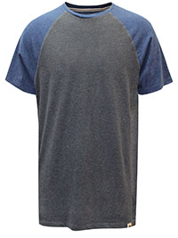 WS Mens GREY Pure Cotton Raglan Sleeve Ralphy Top - Size M