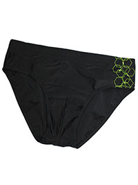 BLACK/GREEN Mens Geo Print Swim Briefs - Size M
