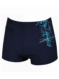 INDIGO/OCEAN Mens Zip Pocket Swimming Trunks - Size M