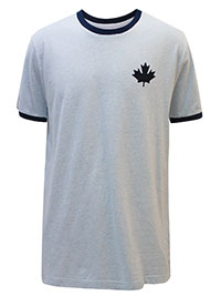 SKY-BLUE Mens Pure Cotton 'Canada' Back Ringer T-Shirt - Size XS to XXL