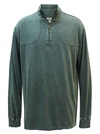 GREEN Mens Pure Cotton Half Zip Sweatshirt - Size L to 2XL