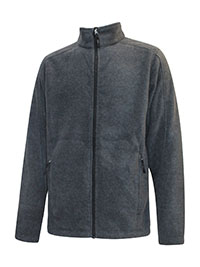 CHARCOAL Mens Brushed Tricot Fleece Jacket with Audio Port - Size S to 5XL