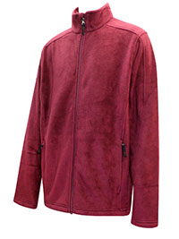 BURGUNDY Mens Brushed Tricot Fleece Jacket with Audio Port - Size S to 5XL