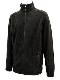 BLACK Mens Brushed Tricot Fleece Jacket with Audio Port - Size S to 5XL