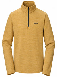 Mens WOOD BROWN Thompson Quick Dry Half Zip Fleece Top - Size S & 3XL