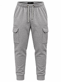 Menswear GREY Cargo Drawstring Jogger Bottoms 26in Leg- Size S to XXL