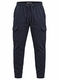 Menswear NAVY Cargo Drawstring Jogger Bottoms 26in Leg - Size S to XXL