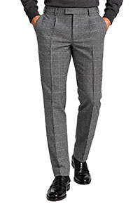CHARCOAL Check Mens Wool Blend Tailored Fit Trousers - Size 36 to 54