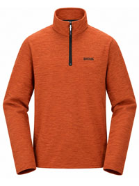 Mens RUSTY ORANGE Thompson Quick Dry Half Zip Fleece Top - Size S to 4XL