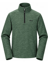 Mens DARK FOREST GREEN Thompson Quick Dry Half Zip Fleece Top - Size S to 3XL