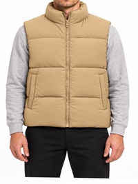 BEIGE Men’s Padded Gilet  top size S To XL