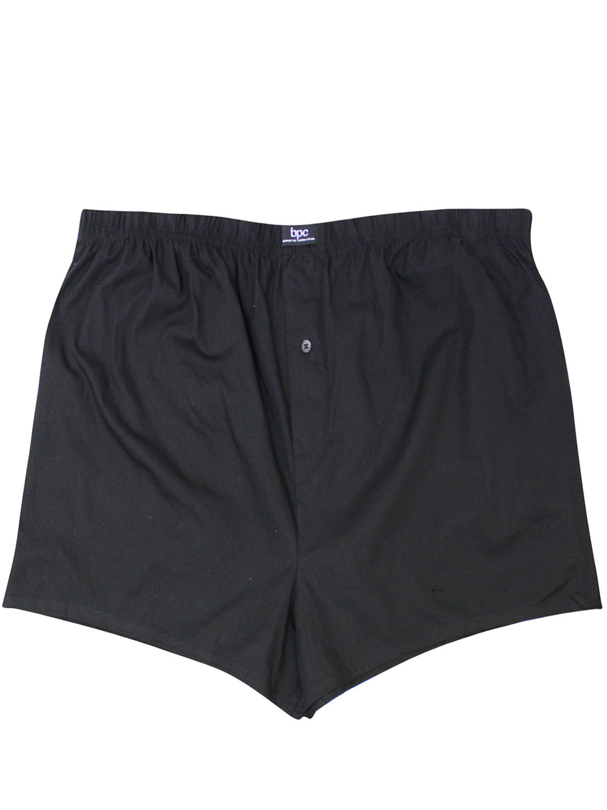 BPC - - Big&Tall Mens BPC BLACK Pure Cotton Button Front Woven Boxers ...