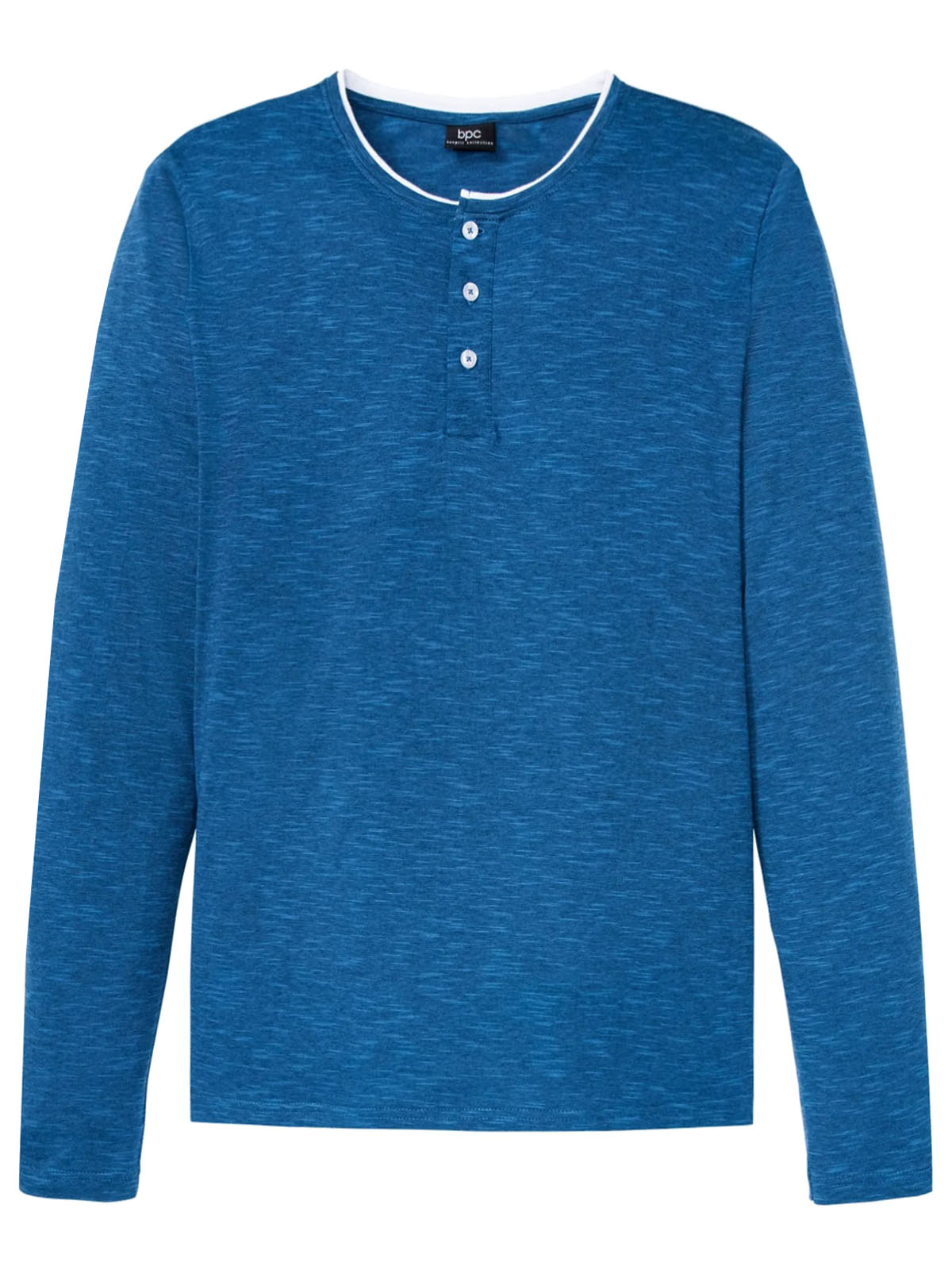 BPC - - BPC BLUE Mens Pure Cotton Henley Neck Long Sleeve T-Shirt ...