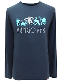 NAVY Mens Combed Cotton 'Hungover' Slogan T-Shirt - Size XXS to XXL