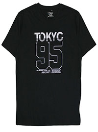BLACK Mens Combed Cotton 'Tokyo 95' Short Sleeve T-Shirt - Size S to XXL