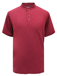WINE Mens Mandarin Collar Combed Cotton Polo Shirt - Size XXL