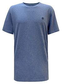 FF Mens SKY-BLUE Pure Cotton Crew Neck T-Shirt - Plus Size 2XL