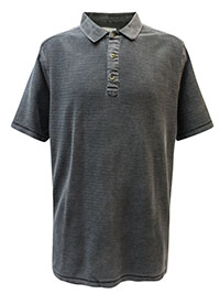 GREY Mens Cotton Rich Herringbone Polo Shirt - Size XL to XXL