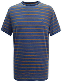 FF Mens AMBER-GOLD Organic Cotton Stripe T-Shirt - Size L