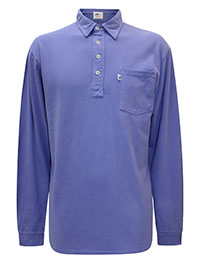 JO Mens PURPLE Pure Cotton Long Sleeve Pocket Polo Shirt - Size S to XXL