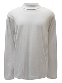 RTS Mens WHITE Organic Cotton Funnel Neck Top - Size XS to XL