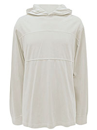 RTS Mens CREAM Organic Cotton Chest Panel Pullover Hoodie - Size XS to XXL