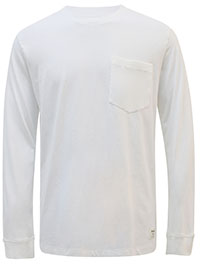 RTS Mens WHITE Pure Cotton Long Sleeve T-Shirt - Size S to XXL