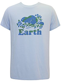RTS Mens BLUE Pure Cotton 'Earth' Logo T-Shirt - Size S to XXL