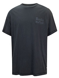 RTS Mens BLACK Pure Cotton Printed Back T-Shirt - Size XXS to XXL