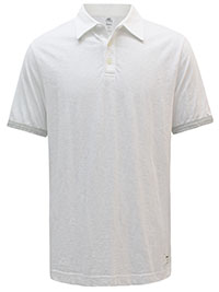 RTS Mens WHITE Pure Cotton Contrast Trim Polo Shirt - Size M to L