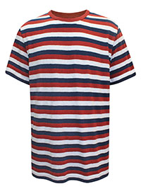 RTS Mens NAVY Pure Cotton Pocket Detail Striped T-Shirt - Size XS to L