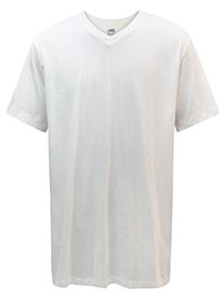 RTS Mens IVORY Pure Cotton V-Neck T-Shirt - Size XL