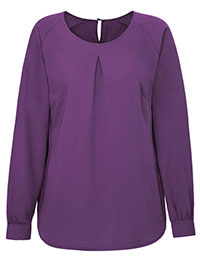 Disley Edition AUBERGINE Mona Long Sleeve Blouse - Size 6 to 14