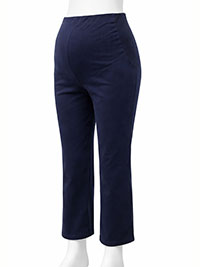 NAVY Cotton Rich Over Bump Maternity Trousers - Size 10 to 14