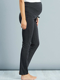 DARK-GREY Drawstring Waist Over Bump Maternity Trousers - 6/8 to 22/24 (EU 34/36 to 50/52)