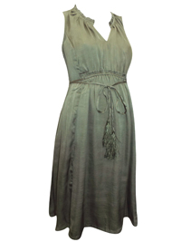 MATERNITY KHAKI Sleeveless Satin Dress - Size 6/8 to 14/16 (Small to Large)